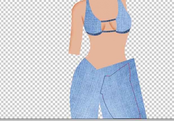 Creation of Princess of blue jeans: Step 8